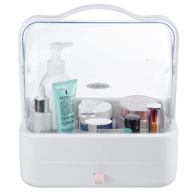 Kozmetický Úložný Box Priehľadný Kryt Proti Prachu Stolný Organizér Na Make-up Prenosná Polica Pre Domácnosť