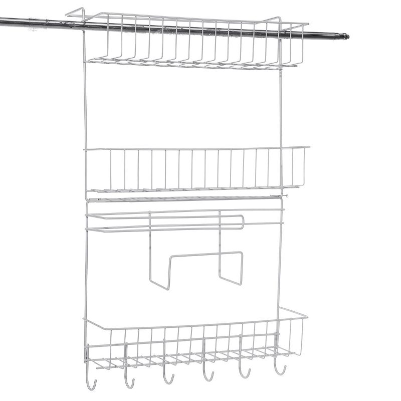 Nástenná Polica Závesný Úložný Stojan Organizér Na Uloženie Police Bezplatný Priestor Z Uhlíkovej Ocele Do Kuchyne Kúpeľňa