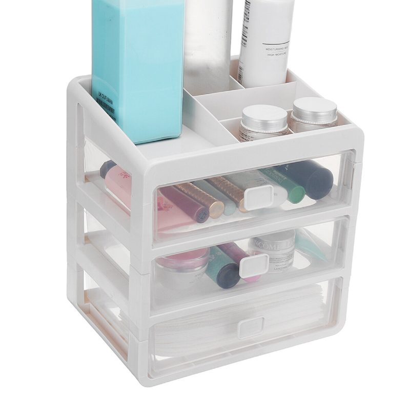 Plastová Kozmetická Úložná Škatuľka Zásuvka Spálňa Organizér Na Make-up Na Pracovnej Ploche Držiak Nádoby