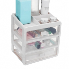 Plastová Kozmetická Úložná Škatuľka Zásuvka Spálňa Organizér Na Make-up Na Pracovnej Ploche Držiak Nádoby