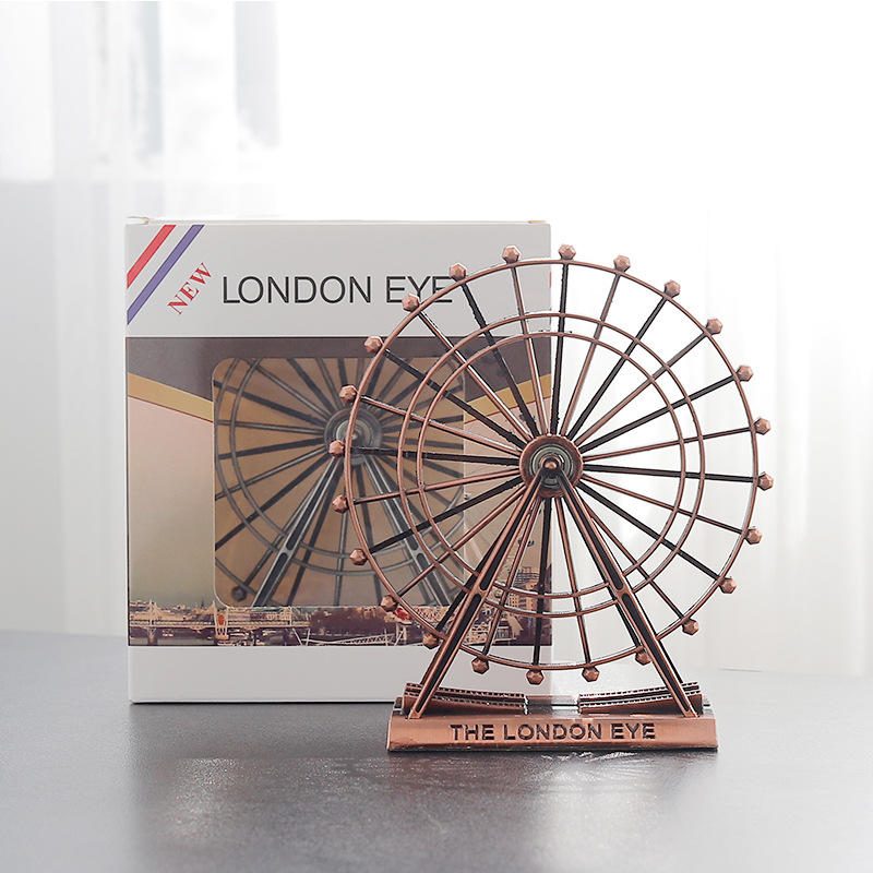 Retro Kov The London Eye Ornament Ruského Kolesa Anglicko Budova Domáca Kancelária Kreatívne Stolové Dekorácie Model Suveníry Darčeky