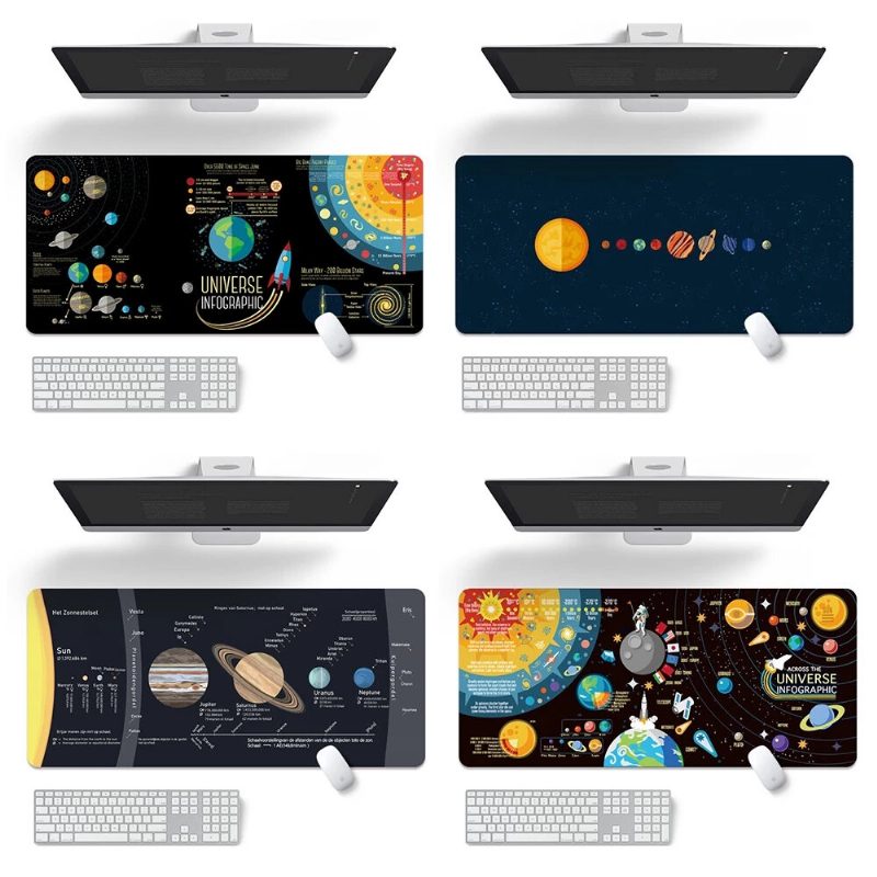 Space Planet Podložka Pod Myš Laptop Veľká Herná Pod Myš Vysoko Kvalitná Tlač Lock Edge Design Klávesnica Na Stôl Pre Pc Počítač