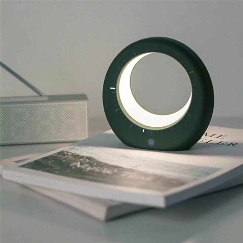 Stolová Lampa V Tvare Mesiaca Mini Led Elektronický Digitálny Budík Multifunkčné Nočné Svetlo Do Nočnej Izby Darčeky K Narodeninám