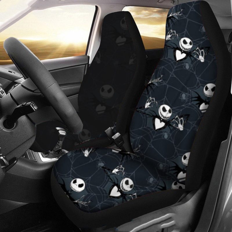 1/2ks Skull Printed Univerzálny Poťah Predného Sedadla Auto Cushion Protector Mat