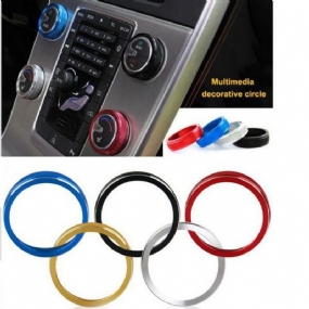 1ks Car Alu Dekoratívne Kryty Stereo A/c Gomb Circles Ring Pre Volvo S60 V60 Xc60 S60l S80 V40