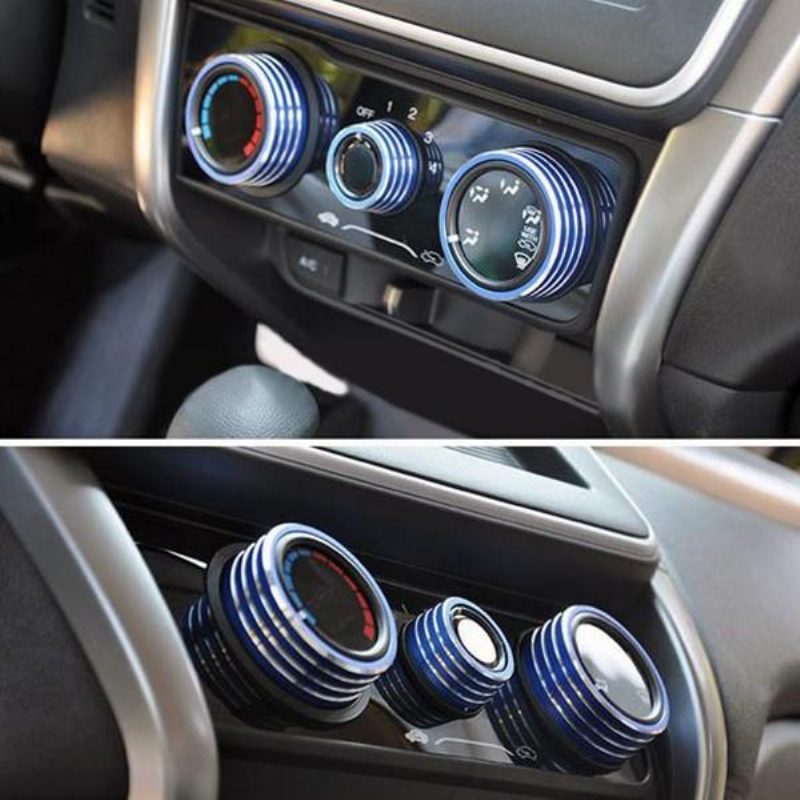 3ks/sada Cars Alu Decoration Stereo Klimatizačný Krúžok Na Gombík Pre Honda New City Vezel Fit Xrv