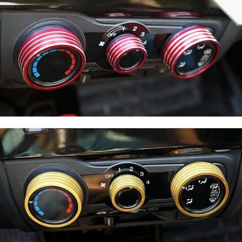 3ks/sada Cars Alu Decoration Stereo Klimatizačný Krúžok Na Gombík Pre Honda New City Vezel Fit Xrv