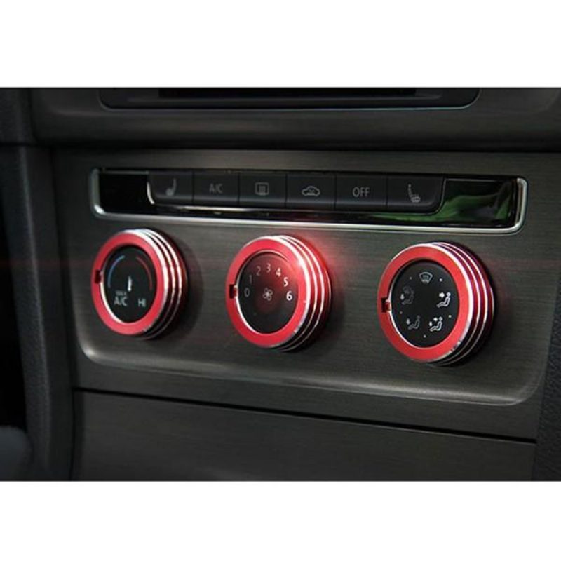 3ks/sada Cars Alu Decoration Stereo Krúžok Na Gombíky Na Gombík Klimatizácie Pre Golf 7