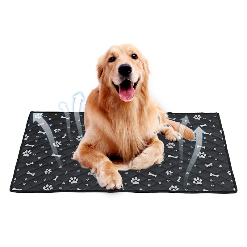 Fiber Pet Pes Mačka Mäkká Letná Chladiaca Podložka Posteľ Chilly Pad Cushion Čierna S/m/l/xl