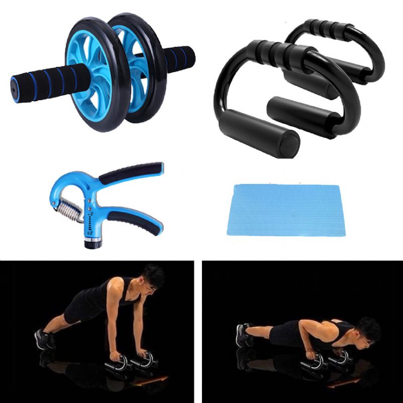 Home Silový Tréning Fitness Set Koleso Na Brucho Roller Push Up Stojan Rukavice Skákacie Lano