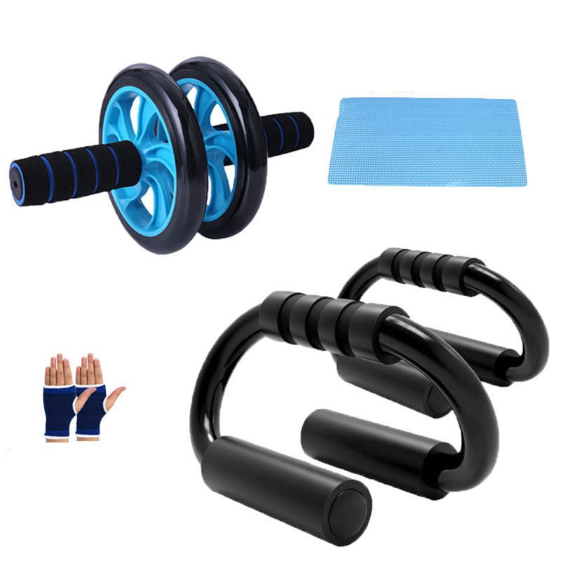 Home Silový Tréning Fitness Set Koleso Na Brucho Roller Push Up Stojan Rukavice Skákacie Lano