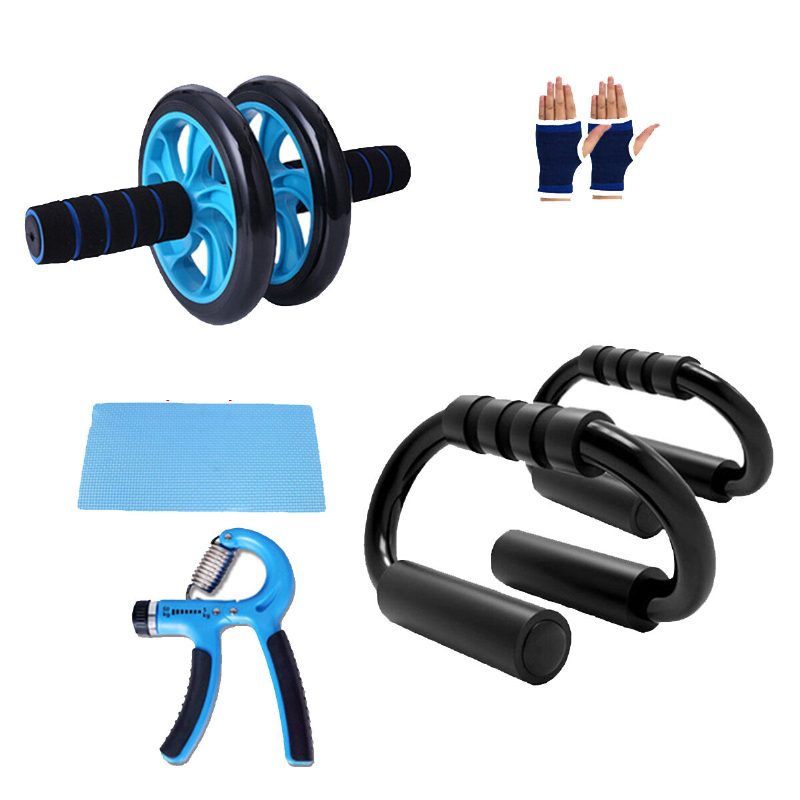 Home Silový Tréning Fitness Set Koleso Na Brucho Roller Push Up Stojan Rukavice Skákacie Lano