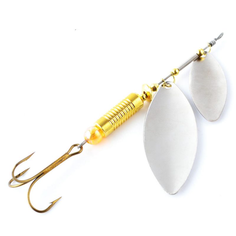 Double Spoon Sequins Bass Lure Návnada Minnow Fishing Trojháčik S Háčikom