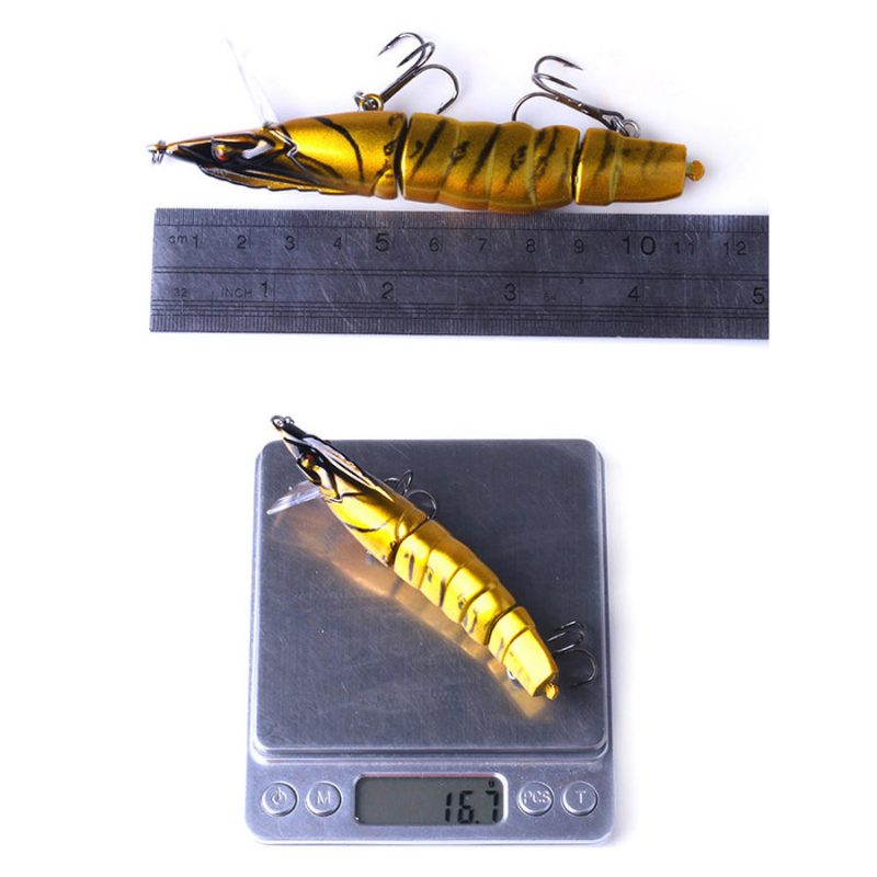 Jm013a 1ks 11cm/16.7g 3-dielna Návnada Na Krevety Rybárska Minnow Lure Umelá Tvrdá