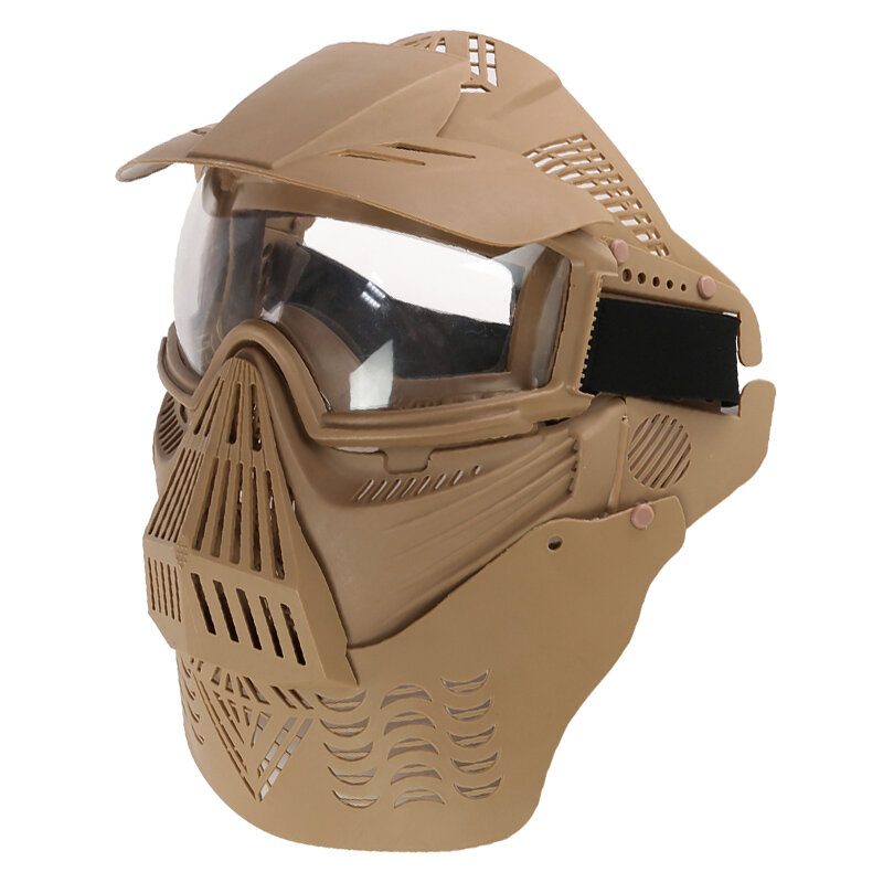 Mk017 Cs Oceľová Celotvárová Maska Na Uši Ochranná Taktická Vojenská Strelecká Na Vonkajšiu Cyklistiku Poľovníctvo
