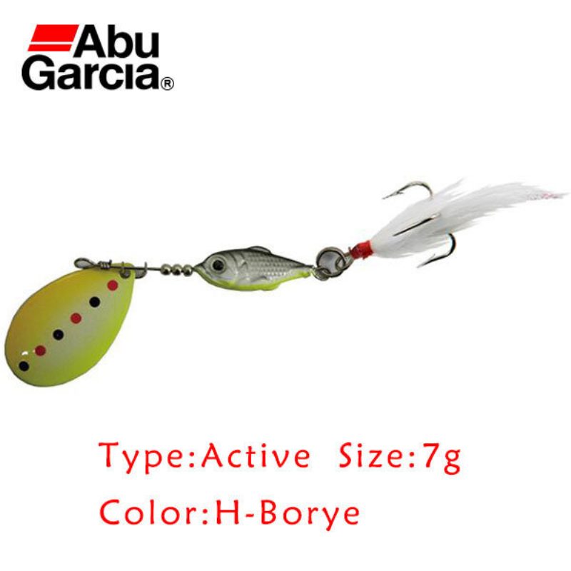 Originál Abu Garcia H-borye 7g 12g Lyžica Fishing Lure Spinner Návnada S Trojháčikom A Pierkom