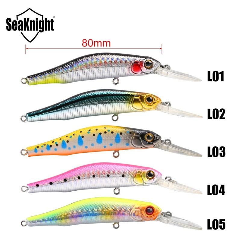 Seaknight Sk022 1ks 9g 80mm 0-1.5m Hĺbka Minnow Rybárska Návnada Bkk Háčiky Rybárske Tvrdé Návnady