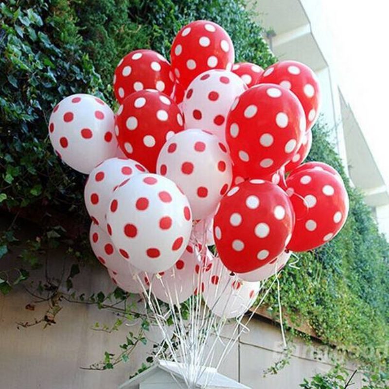 100 Ks 12-palcových Balónov Na Svadobnú Oslavu Svadobná Izba S Bodkovanými Balónmi Dekorácia Na Párty