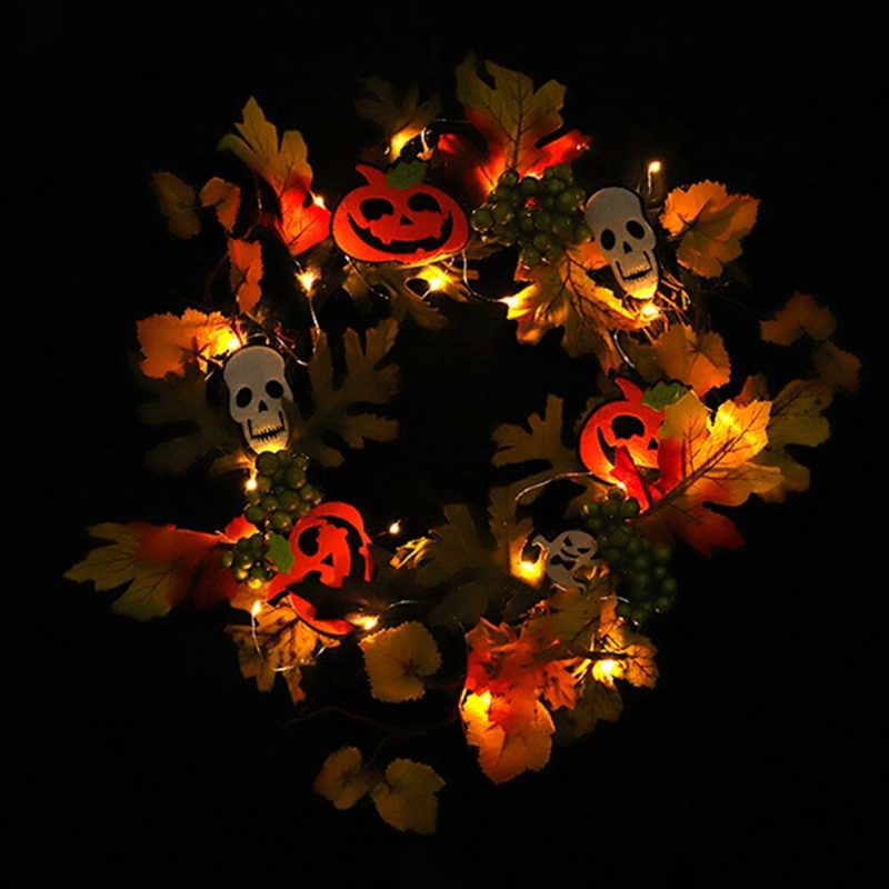 20led Halloweensky Večierok Veniec Osvetlenie Domova Nástenné Závesné Dekorácie Ozdoby