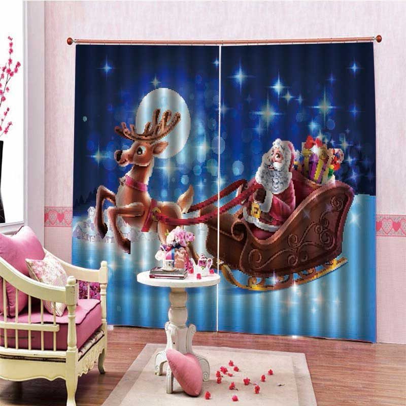 2pcs 3d Print Window Záclonový Záves Dverový Panel Obrazovky Pre Vianočnú Dekoráciu