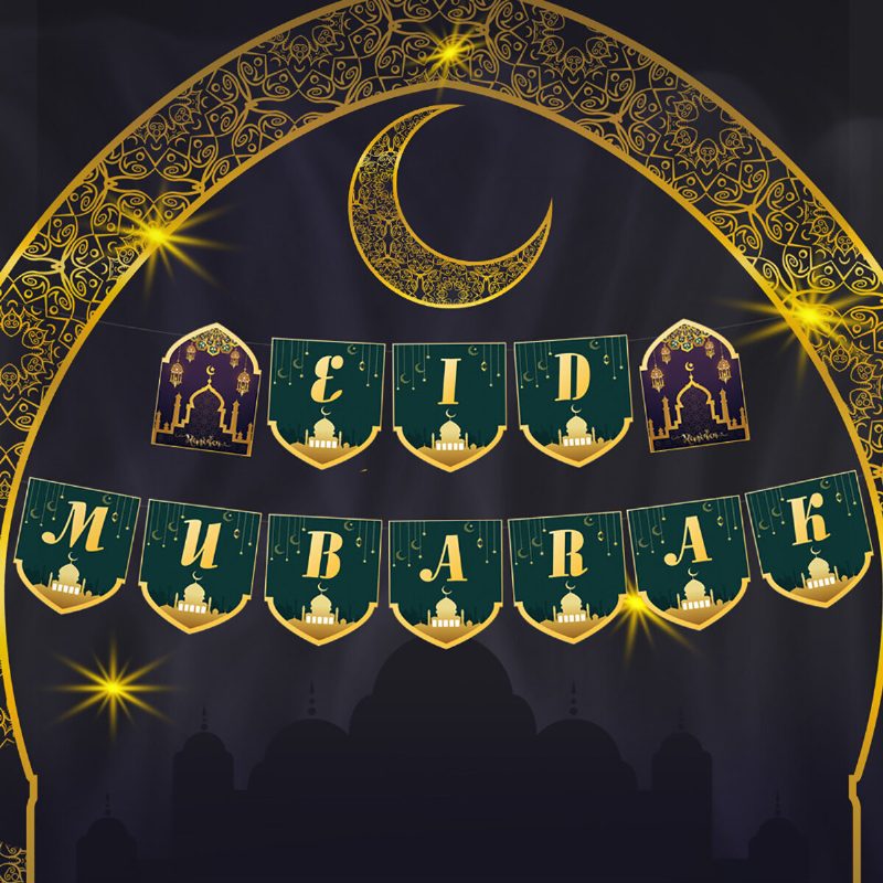 37ks/sada Eid Ramadan Mubarak Pentagram Baner Párty Fólia Balóniky Home Decor