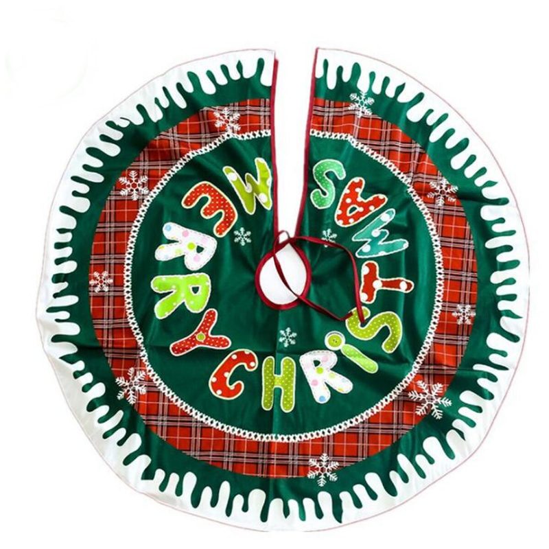 90 cm Vianočné Sukne Santa Tree Ornament Podložka Na Šaty Border Party Dekorácie