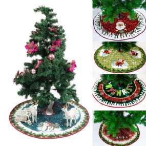 90 cm Vianočné Sukne Santa Tree Ornament Podložka Na Šaty Border Party Dekorácie