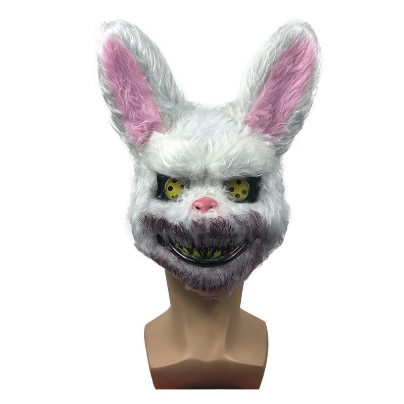 Bloody Killer Rabbit Bear Mask Strašidelná Halloweenska Maska Halloween Plyšová Cosplay Hororová