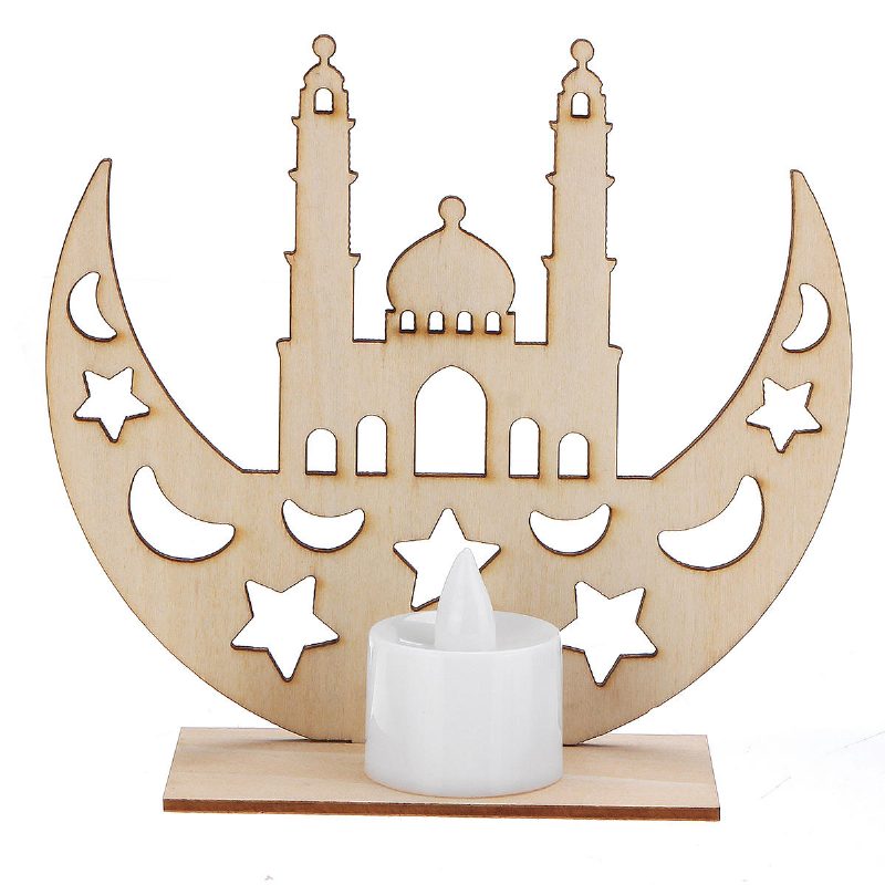 Drevená Lampa Diy Islamic Palace Led Dekorácie Stolové Darčeky Pre Eid Mubarak