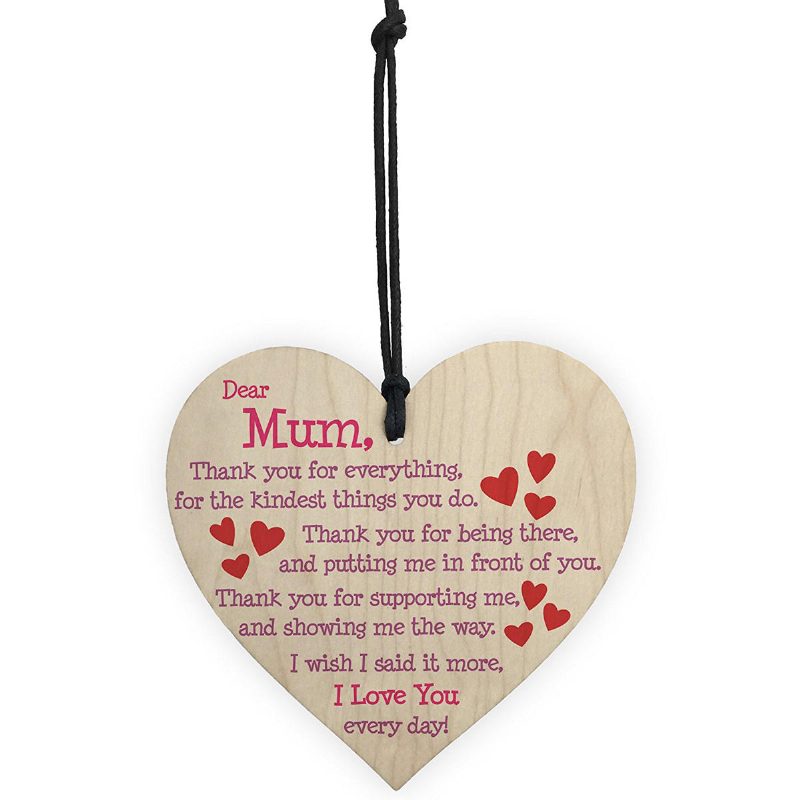 Drevená Srdiečková Plaketa Funny Rude Mothers Day Heart Gifts Novinka Dekorácie Dcéra Syn