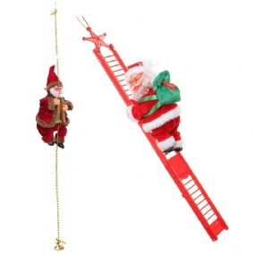Elektrický Santa Claus Šplhací Rebrík Hudobná Dekorácia Darček Na Vianočný Stromček