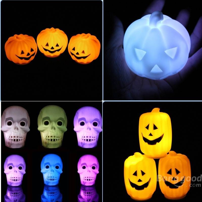 Halloweenska Led Lampa Pumpking Skull Lamp Light Halloween Party Dekorácia