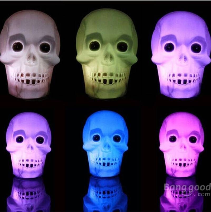 Halloweenska Led Lampa Pumpking Skull Lamp Light Halloween Party Dekorácia