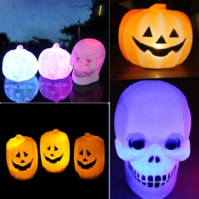 Halloweenska Led Lampa Pumpking Skull Lamp Light Halloween Party Dekorácia