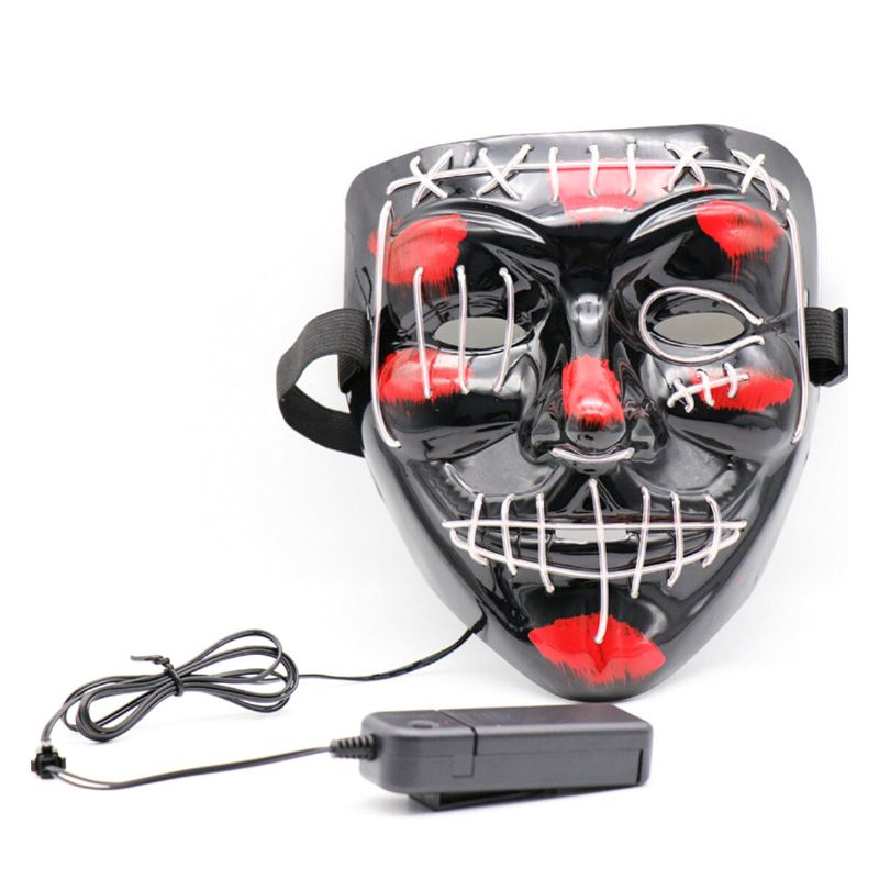 Halloweenska Led Viacfarebná Svetelná Maska Light Up The Purge Movie Costume Party Mask