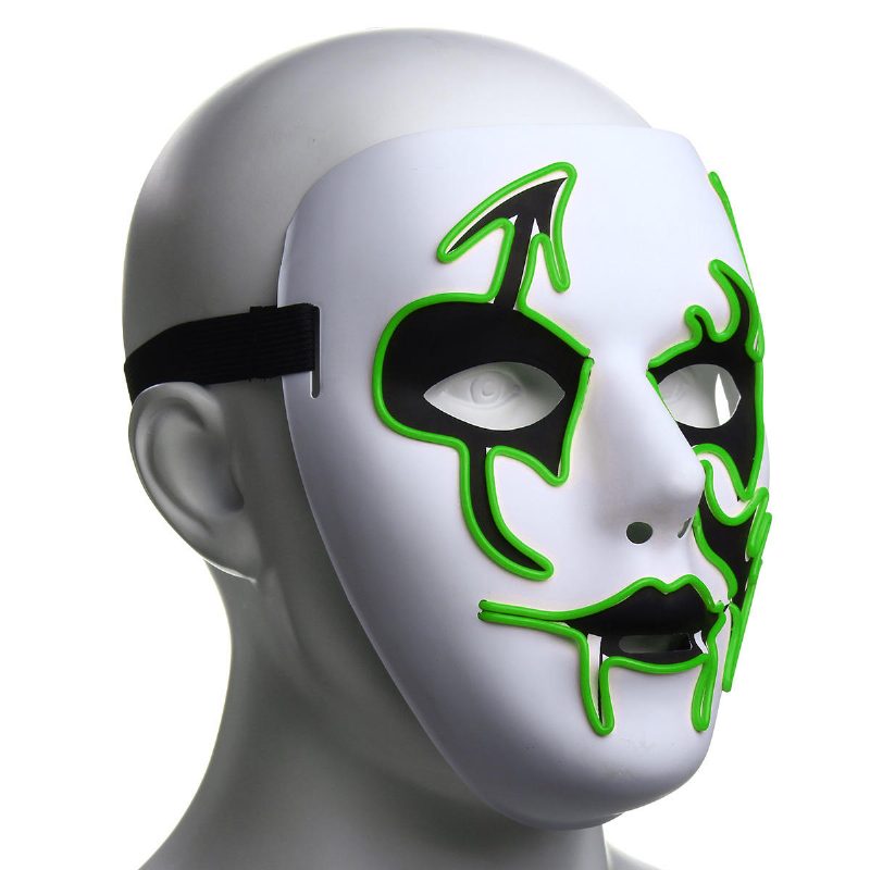 Halloweenska Maska Led Svetelná Blikajúca Na Tvár Party Masky Rozsvecujú Tanečný Halloweensky Cosplay