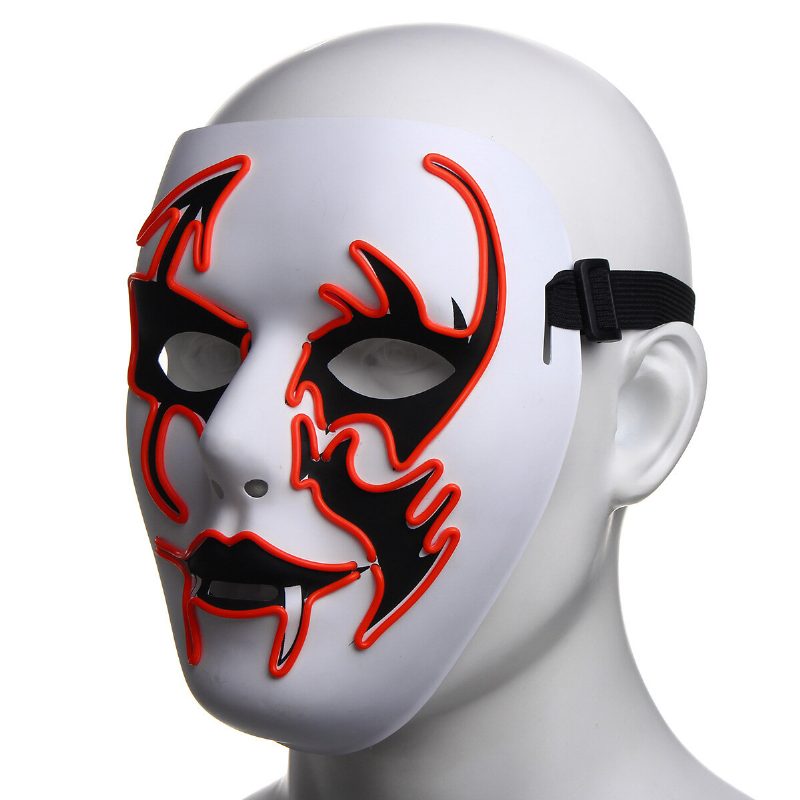 Halloweenska Maska Led Svetelná Blikajúca Na Tvár Party Masky Rozsvecujú Tanečný Halloweensky Cosplay