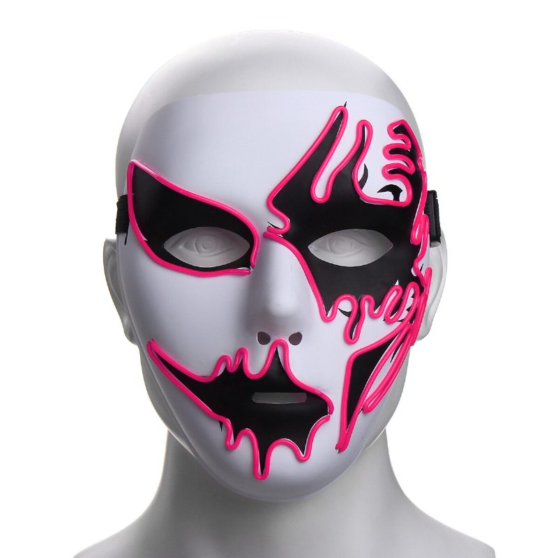Halloweenska Maska Led Svetelné Blikajúce Party Masky Sa Rozsvietia Tanečné Halloweenske Cosplay Rekvizity