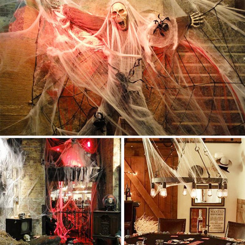 Halloweenske Dekorácie Pavučinové Párty Potreby Strašidelné Hororové Rekvizity Vonkajšie Vnútorné Záves Pre Bar Haunted House