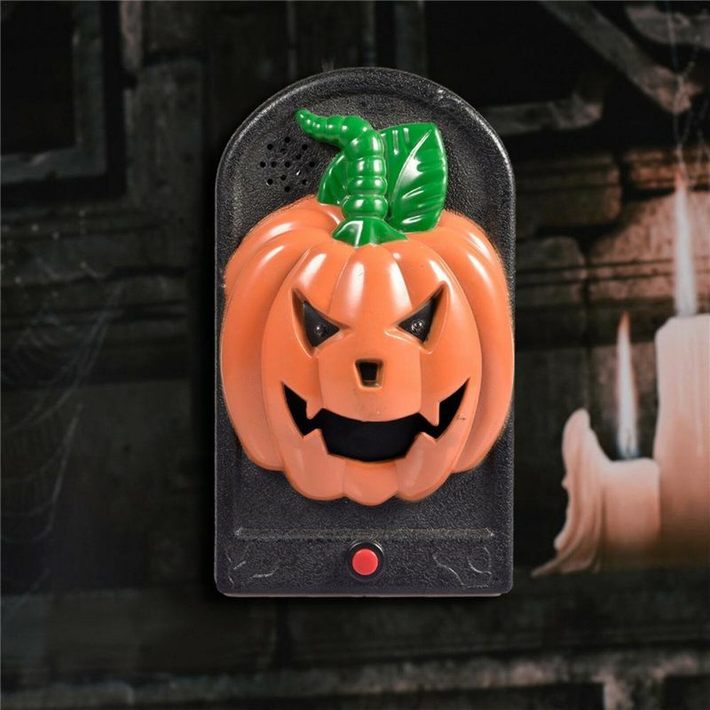 Halloweensky Zvonček Žiariaci Znejúci Hororová Hračka Na Privítanie Zavesenie Na Dvere Lebka Dekorácia Hororové Rekvizity Žiariace Závesný Kúsok