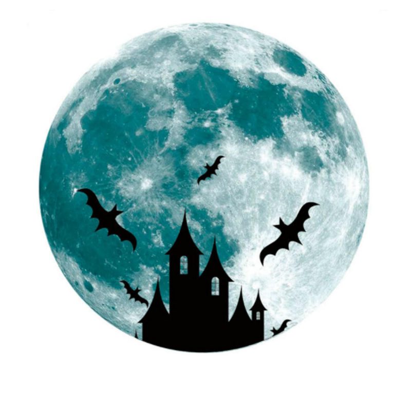 Nálepka Na Stenu Halloween Moon Bat Žiariaca V Tme Svetelná Odnímateľná Dekorácia Do Párty Miestnosti