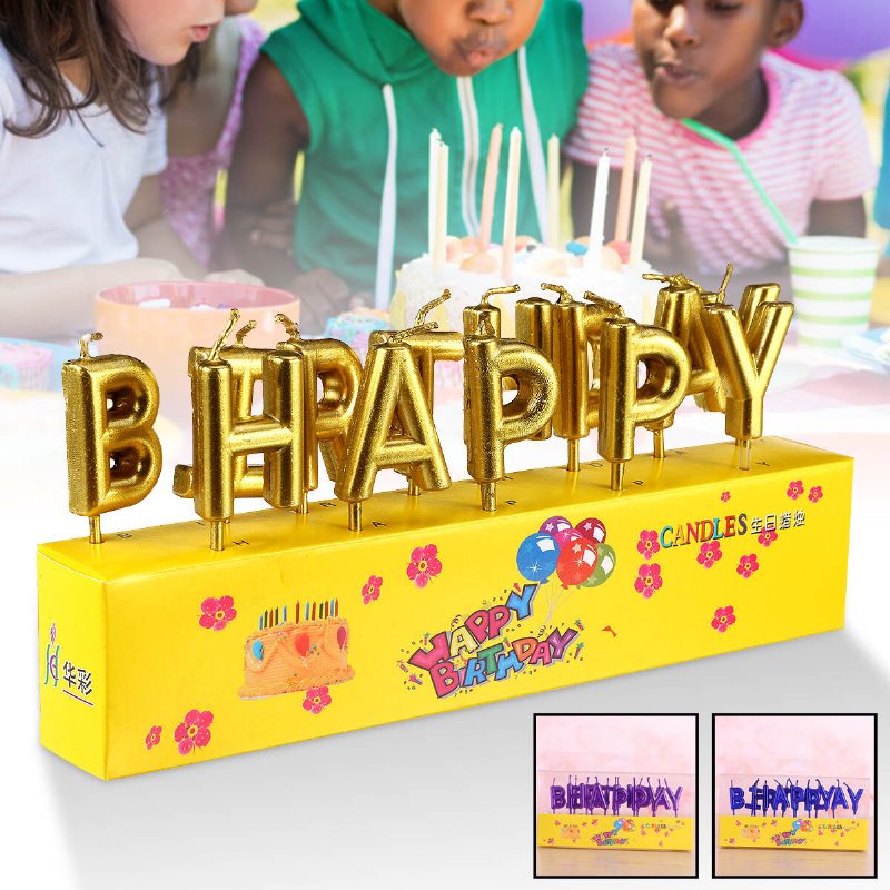 Novinka Happy Birthday Candle Neparfémovaný Dekoratívny Vosk Parafínové Farebné Sviečky Na Ozdobu Torty Na Párty