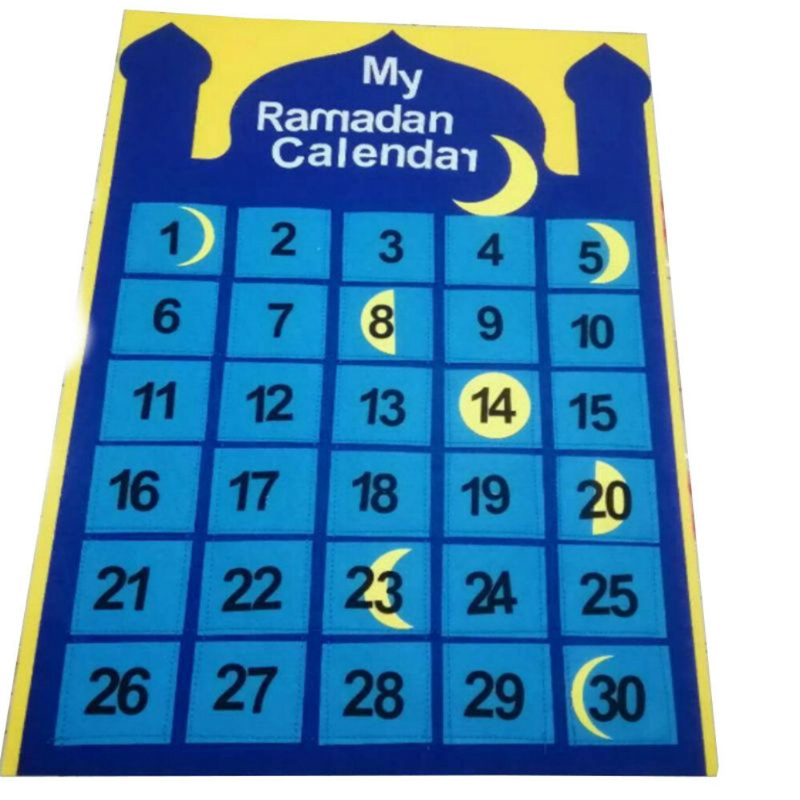 Ramadánová Plsť Závesný Kalendár Adventný 30-dňový Odpočítavací Dekorácia Do Domácej Kancelárie Pre Deti Darčeky Párty Potreby