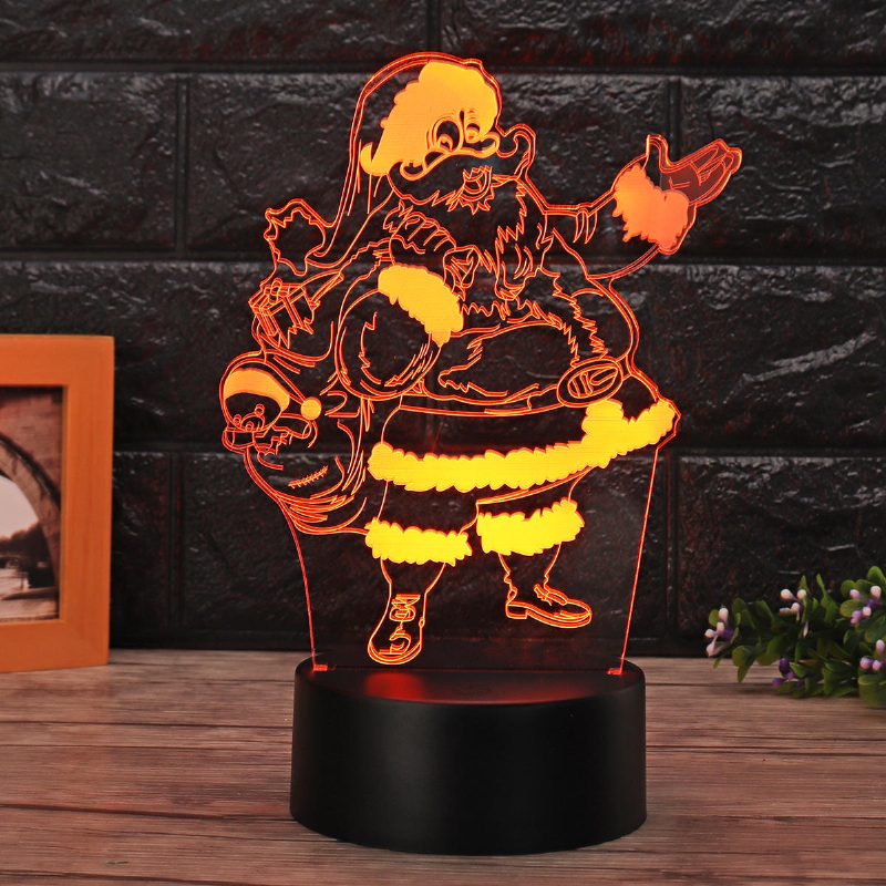 Vianočná 3d Led Nočná Dotyková Led Lampa Meniaca Farbu Illusion Usb Light