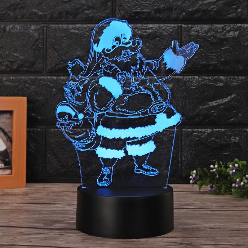 Vianočná 3d Led Nočná Dotyková Led Lampa Meniaca Farbu Illusion Usb Light