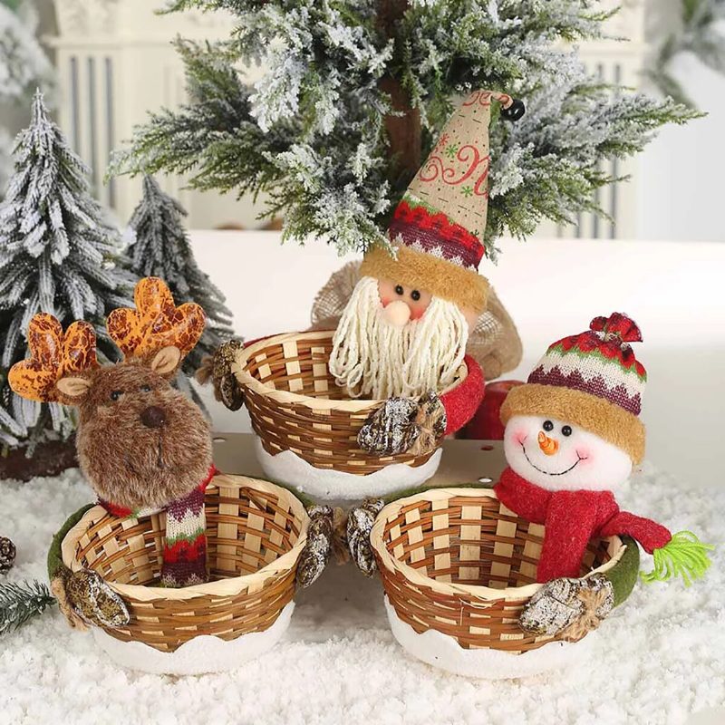 Vianočné Dekorácie Košík S Cukrovinkami Ozdoby Na Plochu Detské S Dekorácia Na Cukrovinky