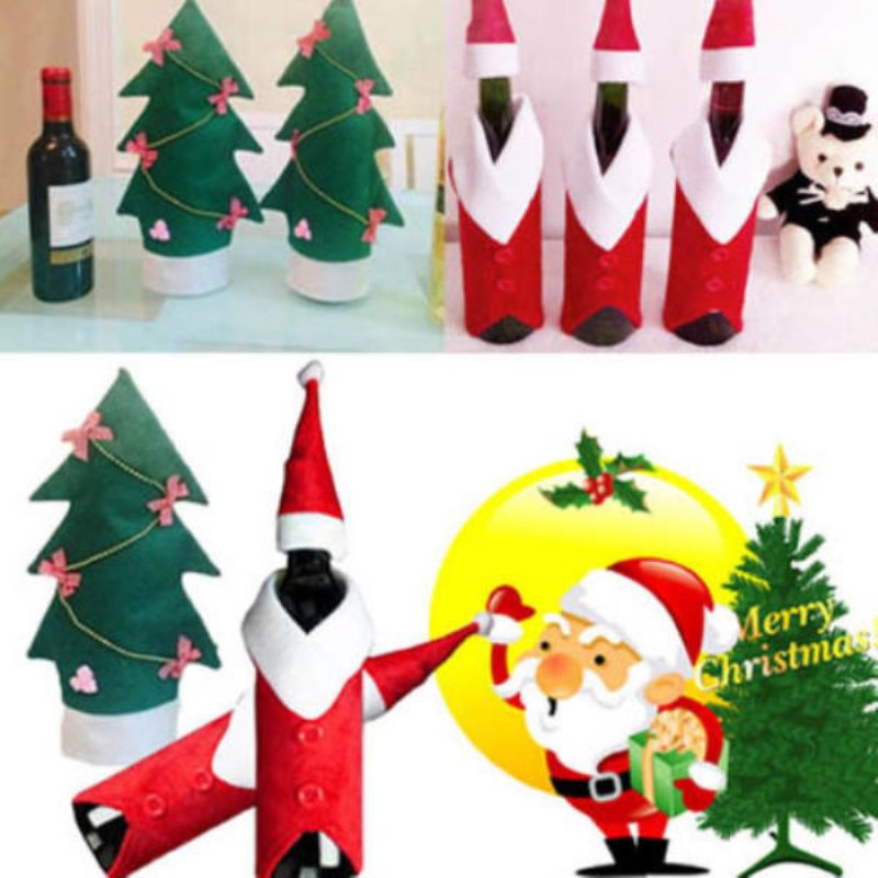 Vianočný Obal Na Fľašu Vína Vianočné Oblečenie Tree Bottle Coat Fľaša Dekorácia