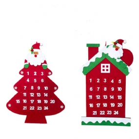 Vianočný Stromček Adventný Kalendár Plstená Látka Holiday Countdown Vianočná Dekorácia