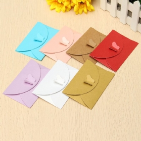 Vintage Motýľ Malý Farebný Pearl Prázdne Mini Papierové Obálky Obálka S Pozvánkou Na Svadbu / Pozlátená