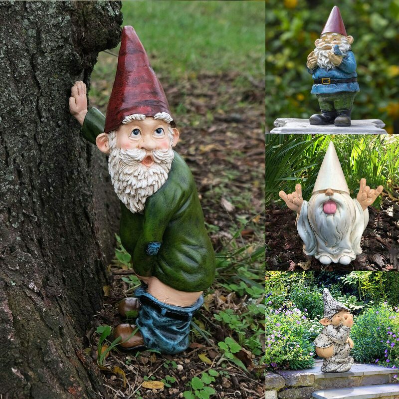 Živica Funny Naughty Garden Gnome Pre Interiérové Alebo Exteriérové Dekorácie Trávnika